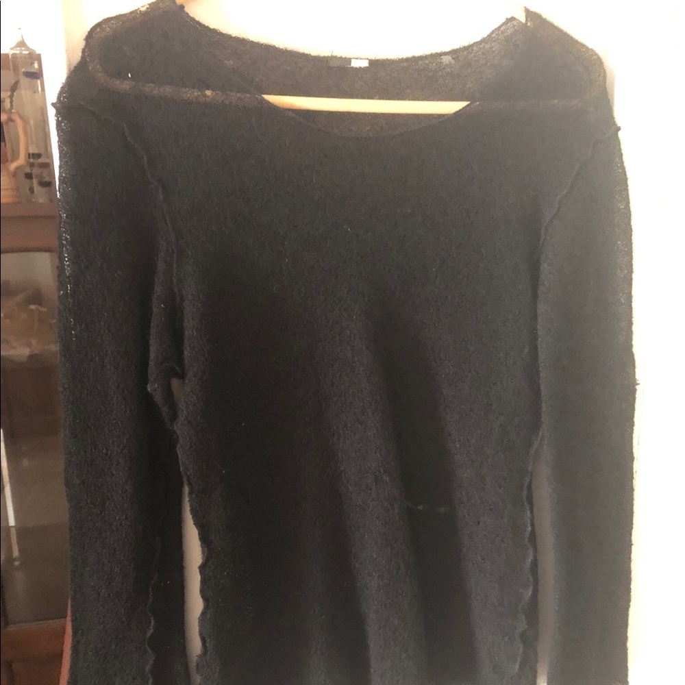 SHEER BLACK TOP Vintage Goth late 1980s